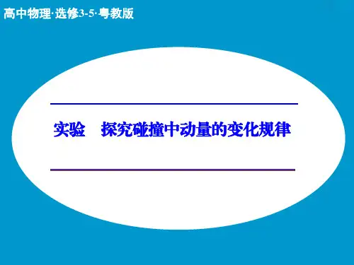 实验 探究碰撞中动量的变化规律