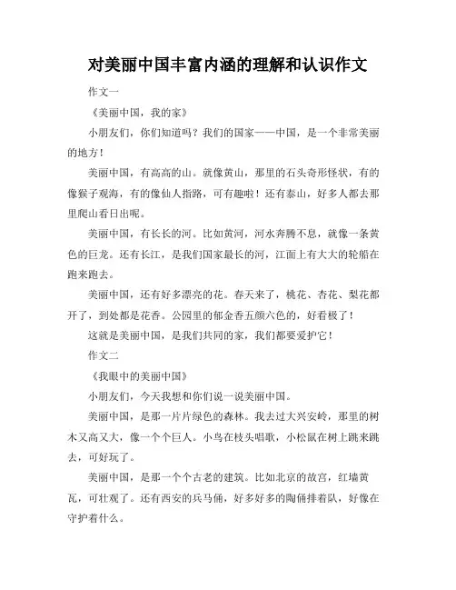 对美丽中国丰富内涵的理解和认识作文