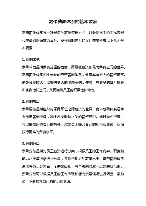 宽带薪酬体系的基本要素