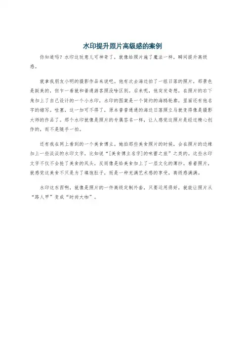 水印提升照片高级感的案例