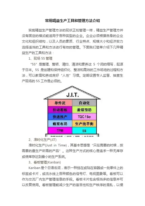 常用精益生产工具和管理方法介绍
