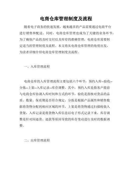 电商仓库管理制度及流程