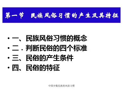 中国少数民族的风俗习惯课件