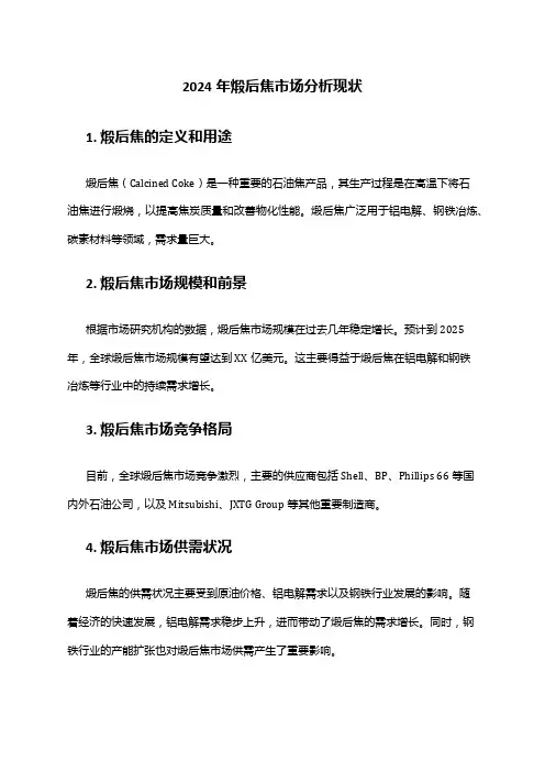 2024年煅后焦市场分析现状