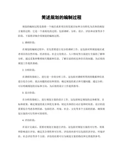 简述规划的编制过程