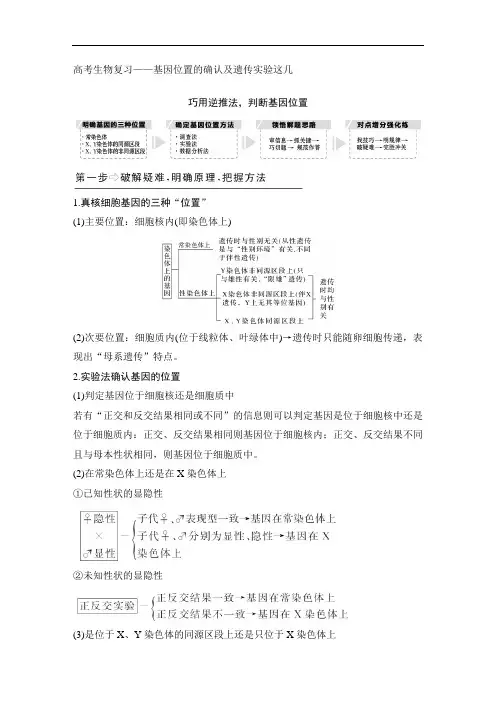 高考生物补上一课4 基因位置的确认及遗传实验设计