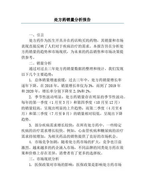 处方药销量分析报告