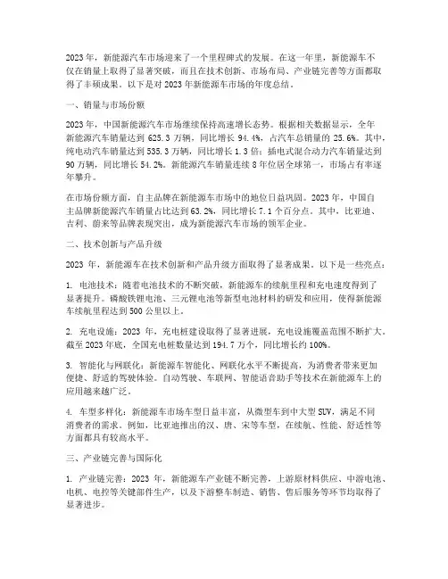 新能源车年度总结