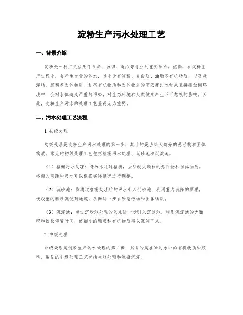 淀粉生产污水处理工艺