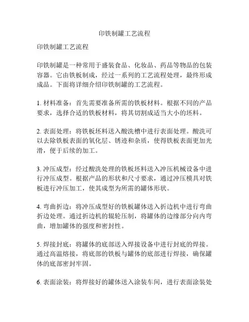 印铁制罐工艺流程