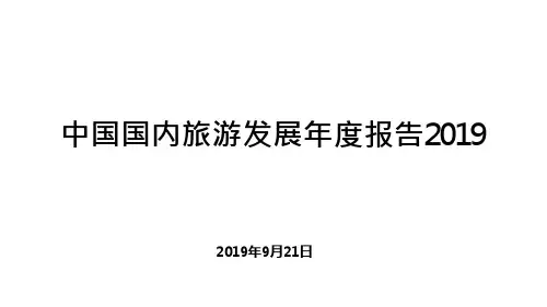 2019中国国内旅游发展年度报告