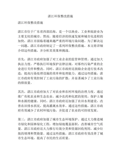 湛江环保整改措施