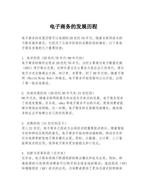 电子商务的发展历程