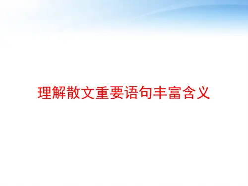理解散文重要语句丰富含义 ppt课件