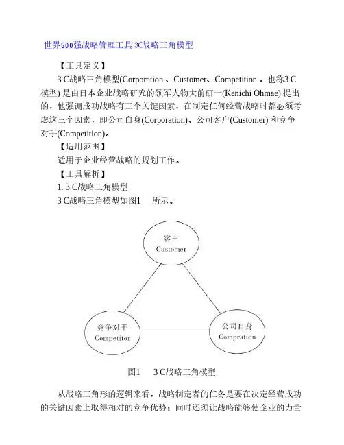 世界500强战略管理工具3 C战略三角模型