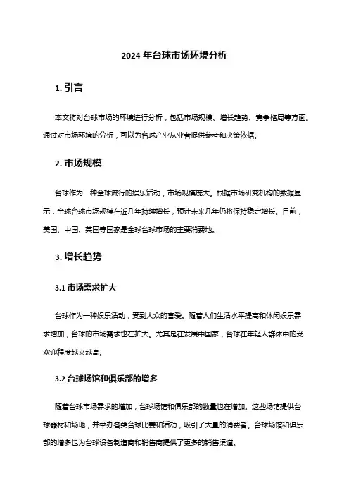 2024年台球市场环境分析