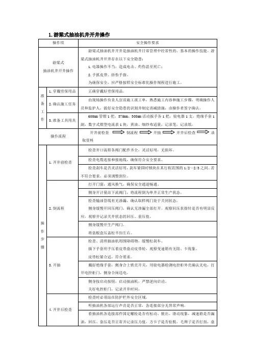采油操作流程
