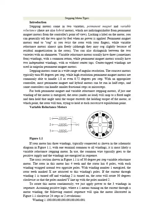 步进电机-英文资料及翻译(Stepping Motor Types)