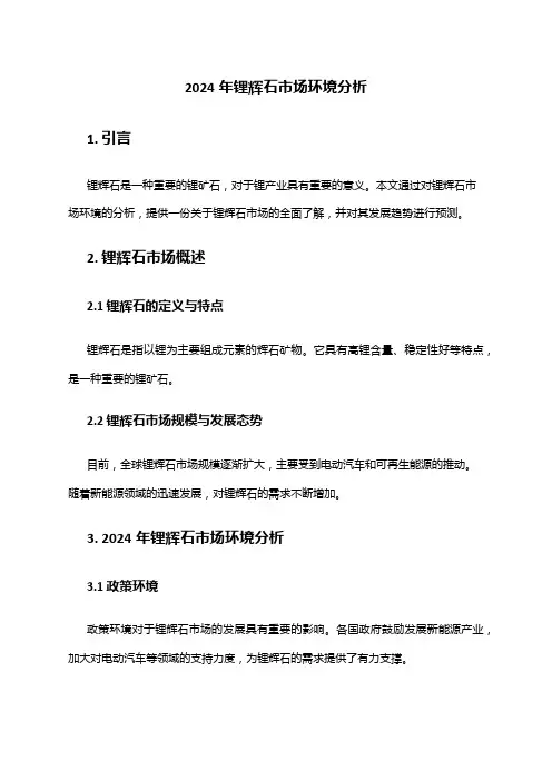 2024年锂辉石市场环境分析