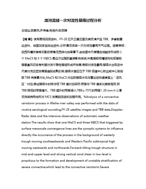 渭河流域一次对流性暴雨过程分析