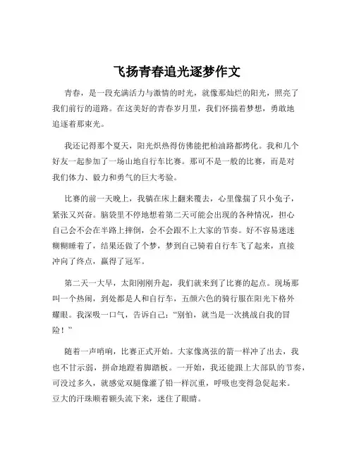 飞扬青春追光逐梦作文