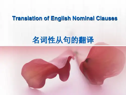 名词性从句的译法
