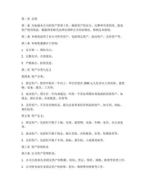 房地产资产管理制度范本