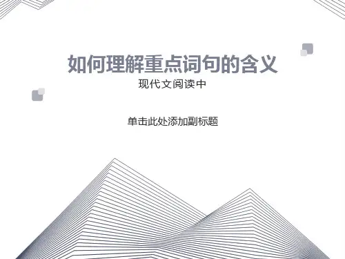 现代文阅读理解词句含义ppt课件
