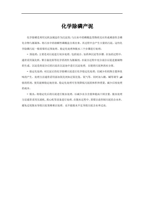 化学除磷产泥