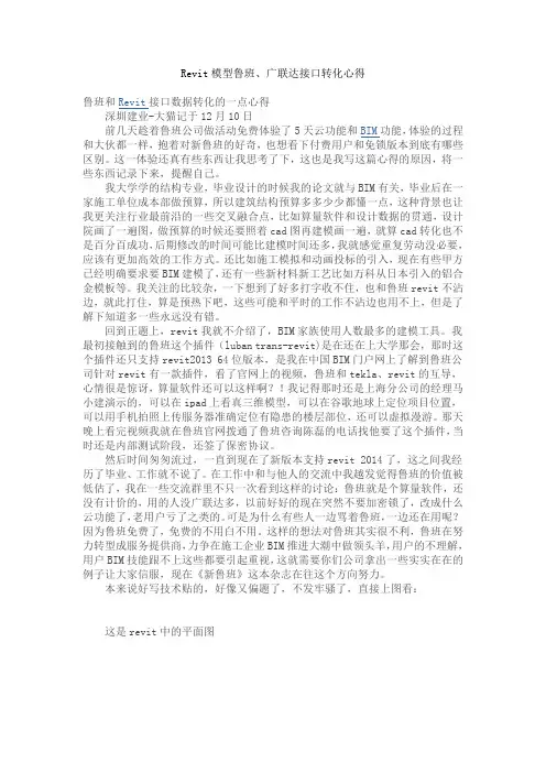 Revit和鲁班、广联达接口转化的心得(湖北-大猫)