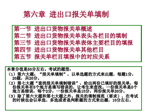 进出口货物报关单填制PPT课件