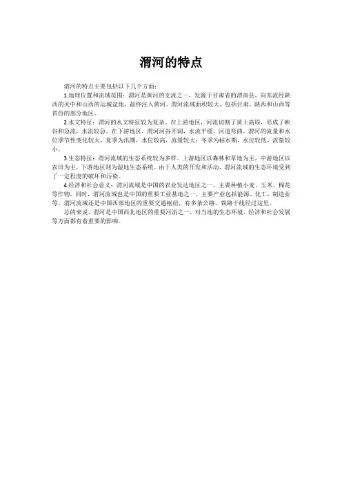 渭河的特点