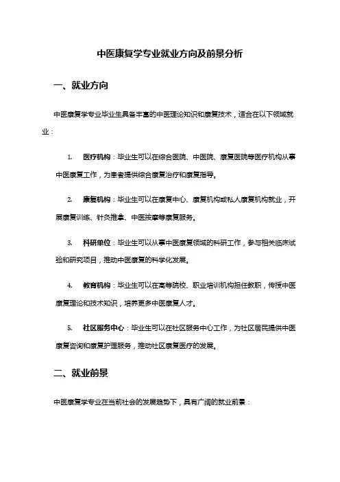 中医康复学专业就业方向及前景分析