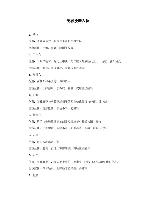 美容按摩穴位