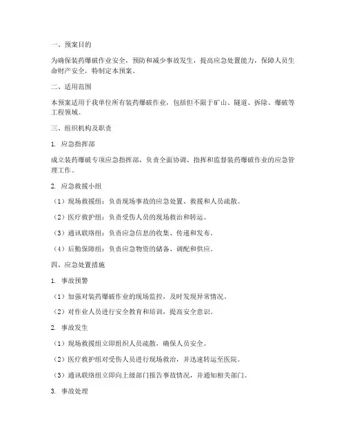 装药爆破专项应急预案范文