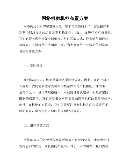 网络机房机柜布置方案