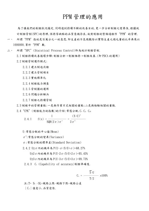 PPM管理的应用