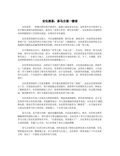 安化黑茶：茶马古道一缕香