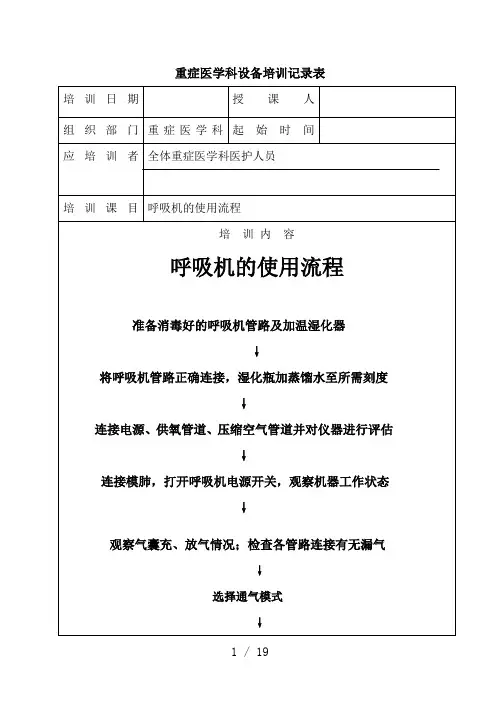 医疗设备培训记录
