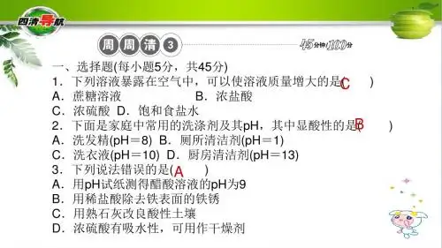 九年级下册化学周周清3