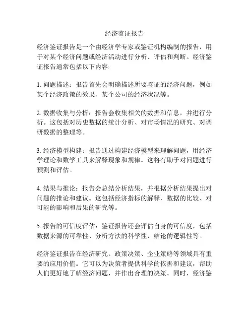 经济鉴证报告