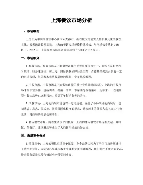 上海餐饮市场分析