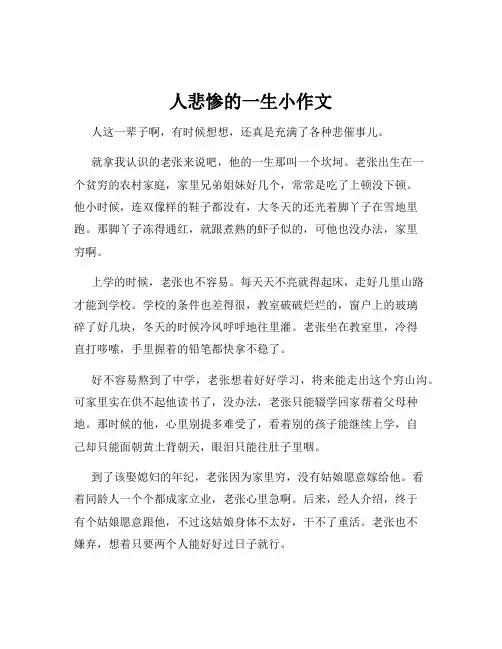 人悲惨的一生小作文