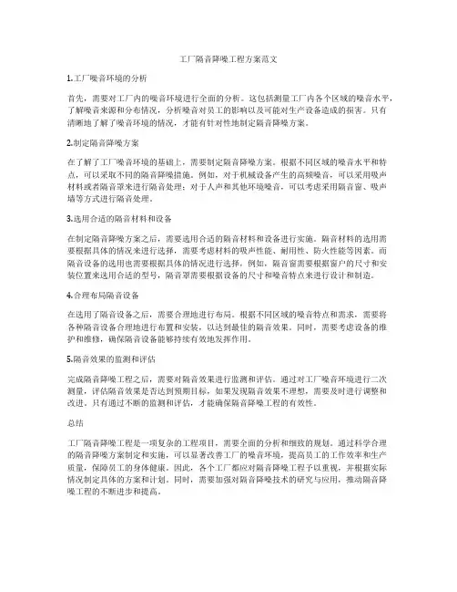 工厂隔音降噪工程方案范文