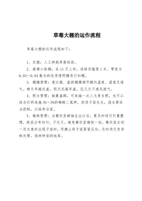 草莓大棚的运作流程