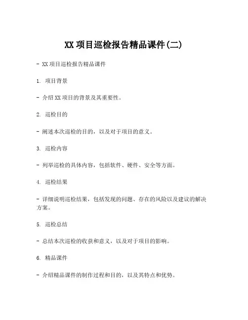 XX项目巡检报告精品课件(二)