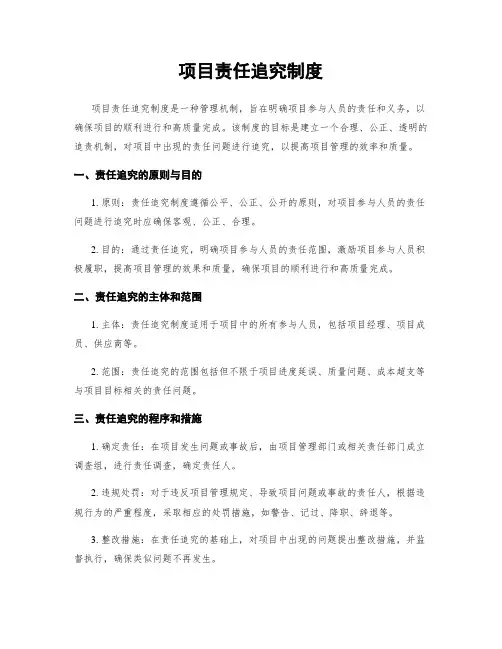项目责任追究制度