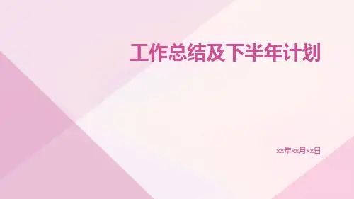 工作总结及下半年计划PPT