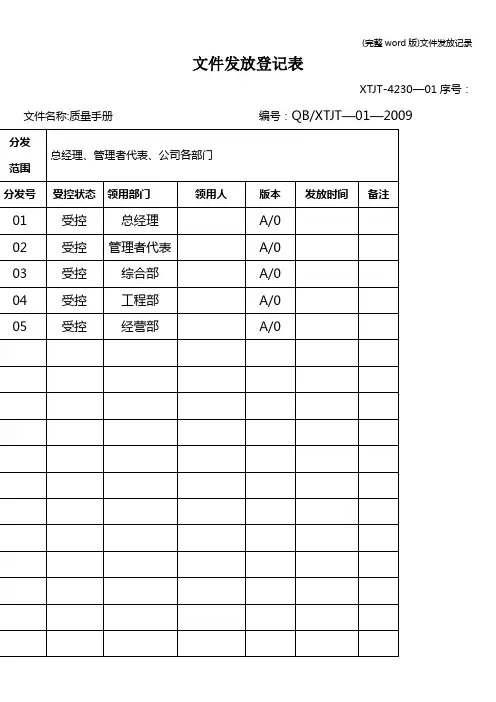 (完整word版)文件发放记录