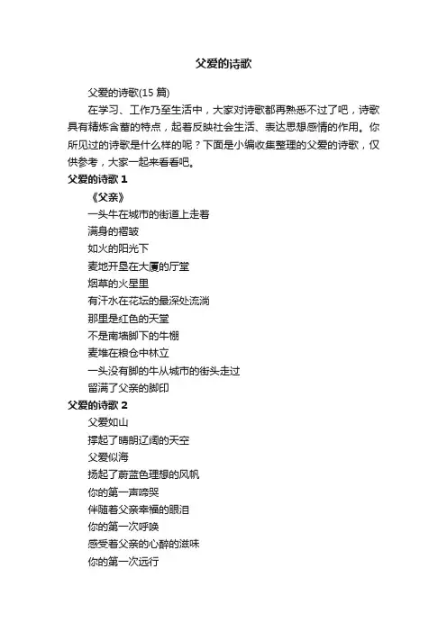 父爱的诗歌